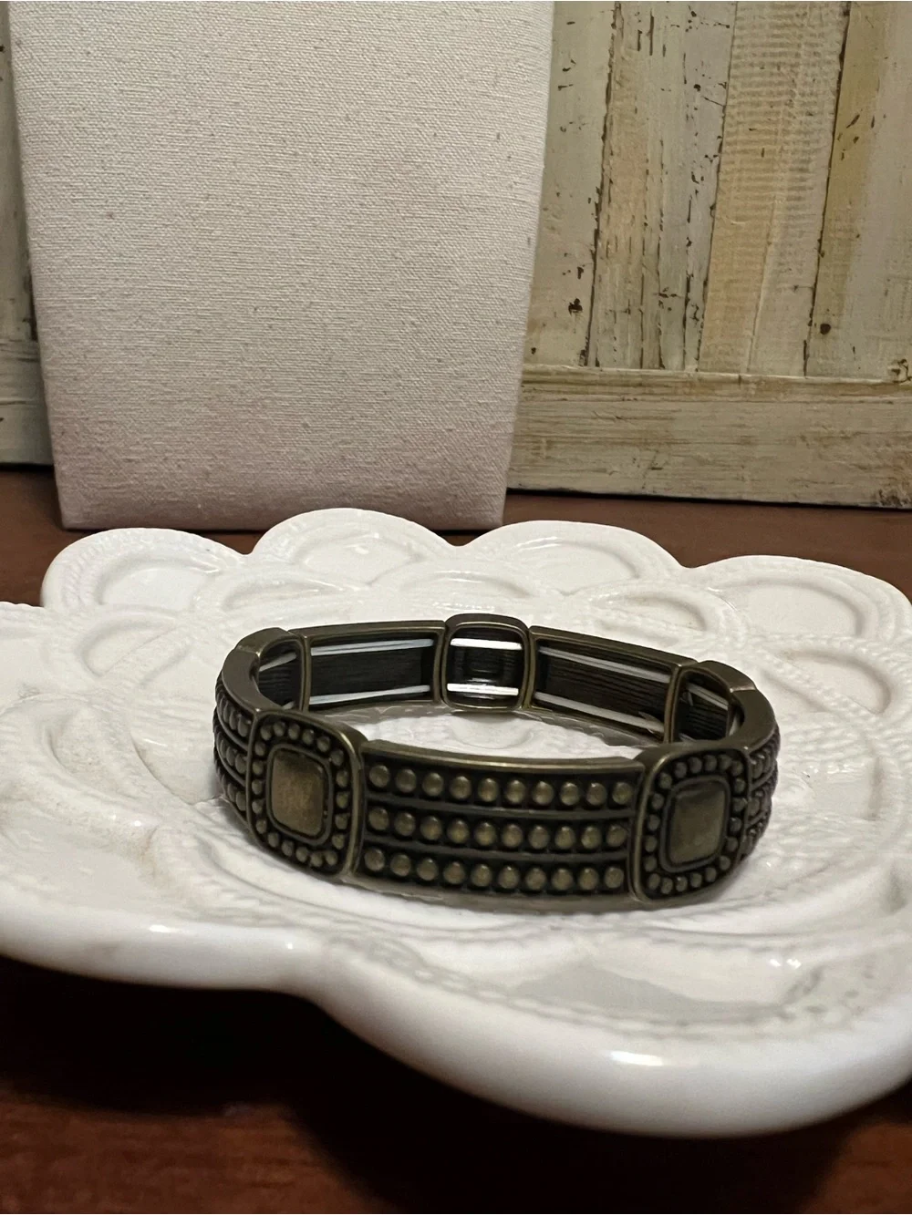 paparazzi Antique Brass-Tone Beaded Stretch Bracelet